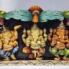 24 Inch Wooden Dancing Ganesha Wall Panel – Hindu Deity Carved Sculpture for Home or Temple Decor