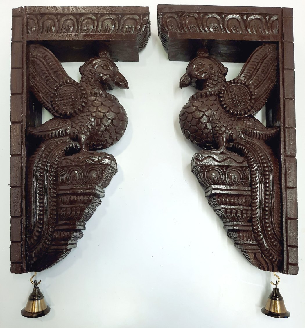 Peacock Wall Bracket Pair