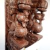 Wooden Peacock Wall Bracket Pair 20 Inch Hand Carved South Indian Bird Corbels with Brass Bells for Pooja Room and Entrance Décor