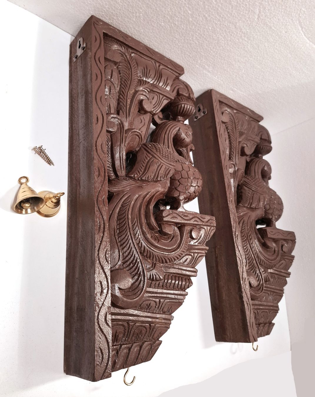 Peacock Wall Bracket Pair