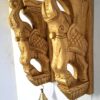 Wooden Elephant Corbel Pair Wall Bracket with Brass Bells, Color Brass Gold Finish, Door Entrance Wall Hanging, 12 Inch, Immediate Dispatch