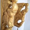 Wooden Elephant Corbel Pair Wall Bracket with Brass Bells, Color Brass Gold Finish, Door Entrance Wall Hanging, 12 Inch, Immediate Dispatch