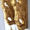 Wooden Elephant Corbel Pair Wall Bracket with Brass Bells, Color Brass Gold Finish, Door Entrance Wall Hanging, 12 Inch, Immediate Dispatch