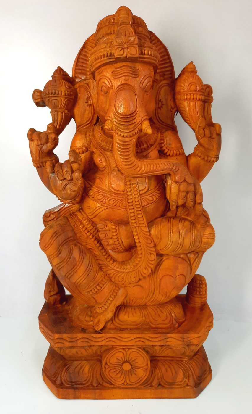 Wooden Ganesha Statue