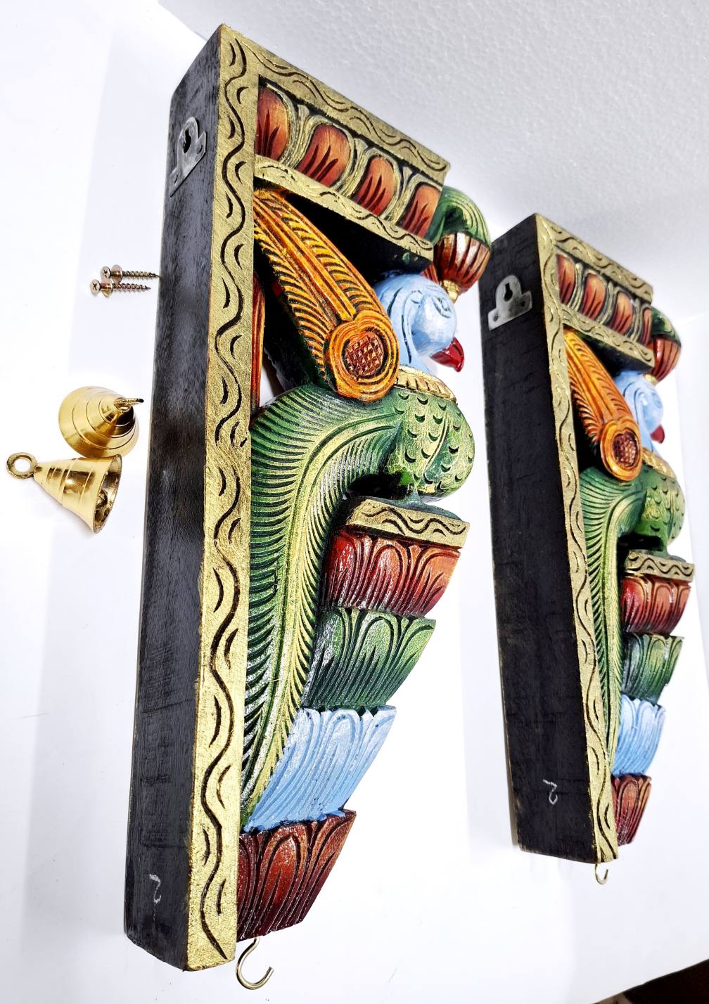 Peacock Wall Bracket Pair