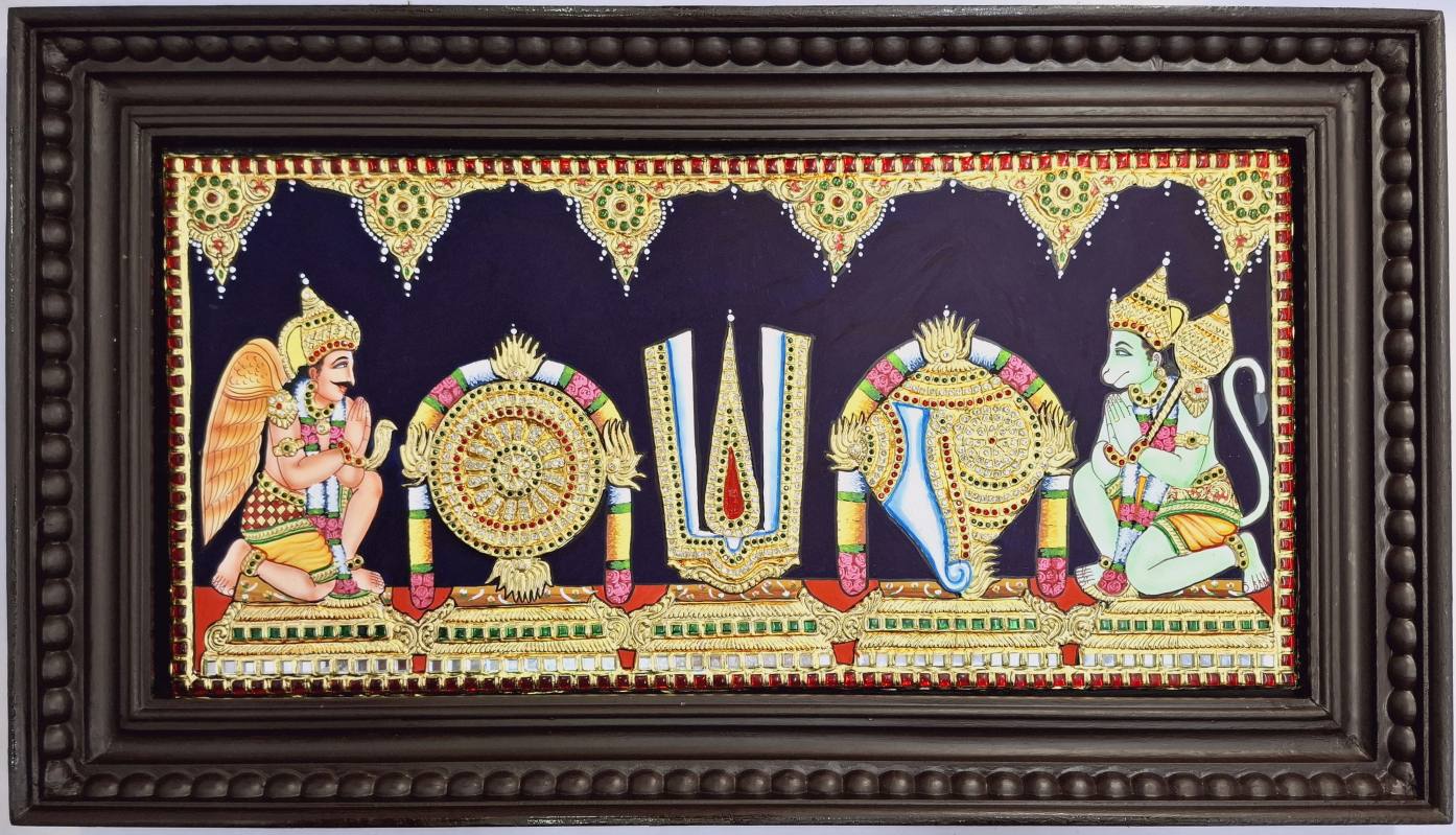 Sanku Chakra Namam Tanjore Painting