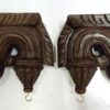 Wooden Wall Bracket Bodhil Pair with Brass Bells Vintage Style Entrance Wall Décor  Solid Wood Corbel Handmade 2 Pcs Ready to Ship