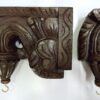 Wooden Wall Bracket Bodhil Pair with Brass Bells Vintage Style Entrance Wall Décor  Solid Wood Corbel Handmade 2 Pcs Ready to Ship