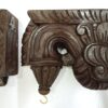 Wooden Wall Bracket Bodhil Pair with Brass Bells Vintage Style Entrance Wall Décor  Solid Wood Corbel Handmade 2 Pcs Ready to Ship