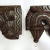 Wooden Wall Bracket Bodhil Pair with Brass Bells Vintage Style Entrance Wall Décor  Solid Wood Corbel Handmade 2 Pcs Ready to Ship