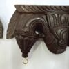 Wooden Wall Bracket Bodhil Pair with Brass Bells Vintage Style Entrance Wall Décor  Solid Wood Corbel Handmade 2 Pcs Ready to Ship