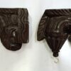 Wooden Wall Bracket Bodhil Pair with Brass Bells Vintage Style Entrance Wall Décor  Solid Wood Corbel Handmade 2 Pcs Ready to Ship