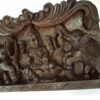 Wooden Lakshmi Wall Panel 18 Inches- Handmade Gajalakshmi Deity Antique Style Finish, Lakshmi Wall Hanging, Size 18x12x2 Inches