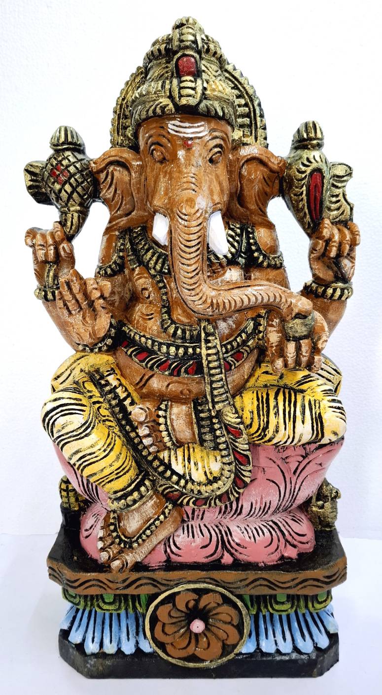 Wooden Ganesha Statue