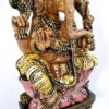 Wooden Ganesha Statue 24 Inch Large Ganesh Sculpture, Ganapathi Vinayaka Vigneshwara Home Decor, Temple Figurine, Pooja Room, Ready to Ship