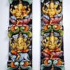 36 Inch Hand-Carved Wooden Ganesh Wall Hanging Panel Pair – Vertical Ganesha Sculptures for Temple or Home Decor