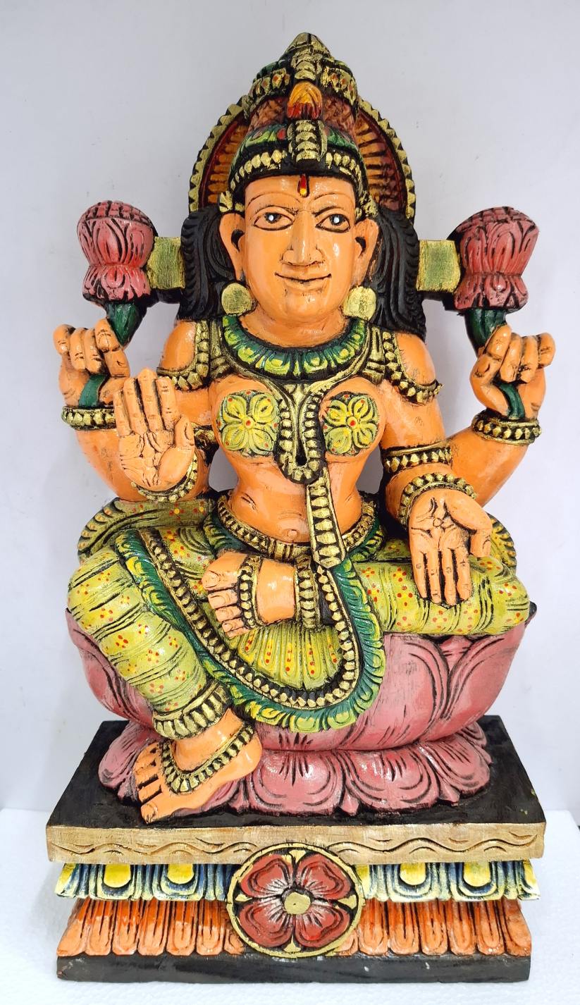 Wooden Lakshmi Statue