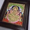 Gajalakshmi Tanjore Painting 15" x 13" with Framed 22K Gold Pooja Room Goddess of Wealth Indian Art Gift Pooja Room Décor Ready to Ship