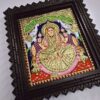 Gajalakshmi Tanjore Painting 15" x 13" with Framed 22K Gold Pooja Room Goddess of Wealth Indian Art Gift Pooja Room Décor Ready to Ship