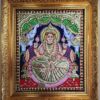 Gajalakshmi Tanjore Painting 15" x 13" with Framed 22K Gold Pooja Room Goddess of Wealth Indian Art Gift Pooja Room Décor Ready to Ship