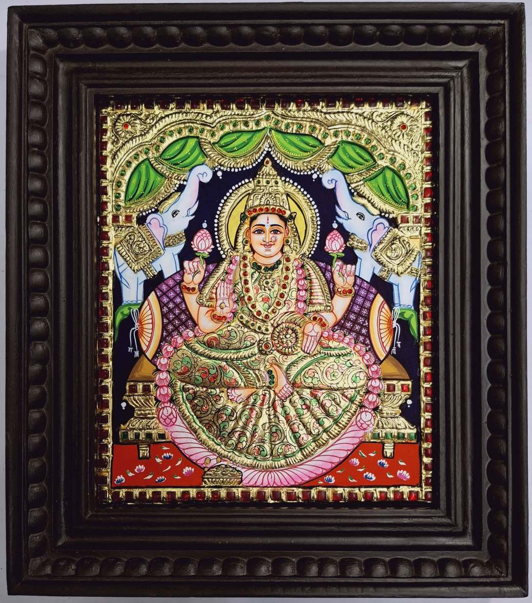 Gajalakshmi Tanjore Painting