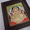 Gajalakshmi Tanjore Painting 15" x 13" with Framed 22K Gold Pooja Room Goddess of Wealth Indian Art Gift Pooja Room Décor Ready to Ship