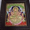 Gajalakshmi Tanjore Painting 15" x 13" with Framed 22K Gold Pooja Room Goddess of Wealth Indian Art Gift Pooja Room Décor Ready to Ship