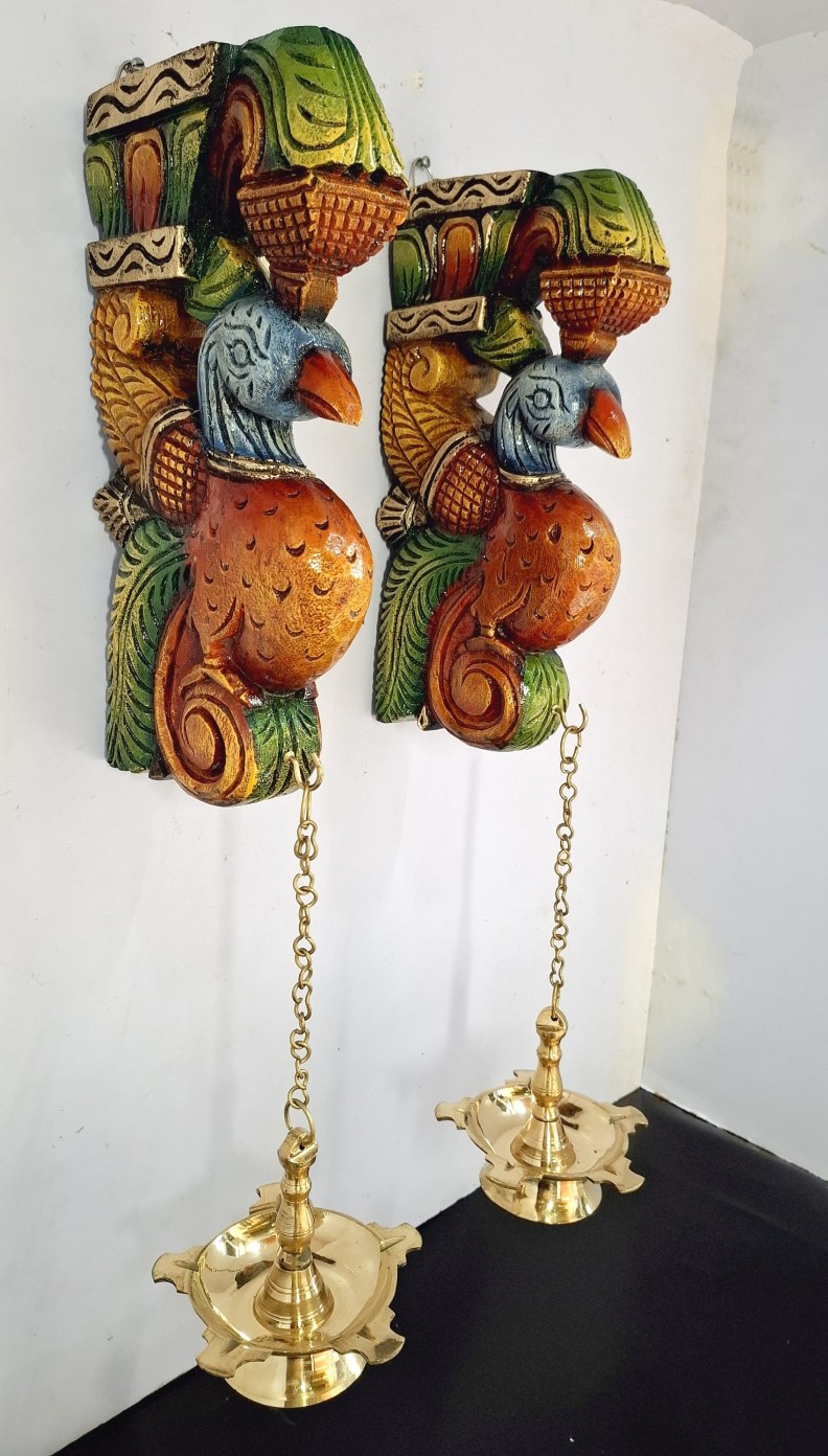 Peacock Wall Bracket Pair