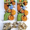 Wooden Peacock Corbel with Brass Diya