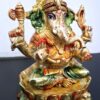 Brass Ganesha Idol 18 cm Ganpati Showpiece Gift for Home Temple Puja God of Luck, Brass Ganesh Figurine Mandir Ganesha Statue, Ready to Ship