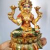 Brass Lakshmi Statue 18 cm Laxmi Showpiece Gift for Home Temple Puja Goddess of Wealth, Brass Maha Lakshmi Idol, Ready to Ship