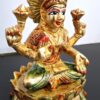 Brass Lakshmi Statue 18 cm Laxmi Showpiece Gift for Home Temple Puja Goddess of Wealth, Brass Maha Lakshmi Idol, Ready to Ship