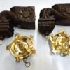 Wooden Wall Corbel Bodhil Pair Brown Finish with Brass Diya Lamps Wall Bracket Door Entrance Décor Hanging (2 Pcs) Ready to Ship