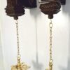 Wooden Wall Corbel Bodhil Pair Brown Finish with Brass Diya Lamps Wall Bracket Door Entrance Décor Hanging (2 Pcs) Ready to Ship