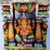 Ganesha Statue Kavadi Wall Panel Hindu God Wooden Wall Hanging Ganesh Sculpture Temple Gopuram Puja Pooja Home Decor Ready to Ship