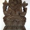 Wooden Ganesha Statue 18 Inch Ganesh Sculpture Ganapathi Vinayaka Vigneshwara Home Décor Temple Figurine Pooja Room Ready to Ship