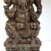 Wooden Ganesha Statue 18 Inch Ganesh Sculpture Ganapathi Vinayaka Vigneshwara Home Décor Temple Figurine Pooja Room Ready to Ship