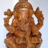 Wooden Ganesh Statue 18 Inch Ganesha Sculpture Ganapathi Vinayaka Vigneshwara Home Décor Temple Figurine Pooja Room Ready to Ship