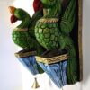 Bird Corbel Pair Wooden Statue beautifully Hand carved Color Finish Parrot Wall Bracket 2 Pcs Door Entrance Wall Décor Ready to Ship