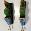 Bird Corbel Pair Wooden Statue beautifully Hand carved Color Finish Parrot Wall Bracket 2 Pcs Door Entrance Wall Décor Ready to Ship