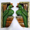 Bird Corbel Pair Wooden Statue beautifully Hand carved Color Finish Peacock Wall Bracket 2 Pcs Door Entrance Wall Décor Ready to Ship