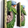 Handmade Wooden Peacock Wall Bracket Pair 12 Inches Multicolor Finish Brass Bells Wall Corbel 2 Pcs Door Entrance Peacock Wall Décor Wall Hanging Ready to Ship