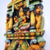 Saraswathi Statue Kavadi Wall Panel Solid Wood Handmade Saraswathi Wall Hanging Sculpture Home Temple Gopuram Pooja Decor Ready for Shipping