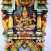 Saraswathi Statue Kavadi Wall Panel Solid Wood Handmade Saraswathi Wall Hanging Sculpture Home Temple Gopuram Pooja Decor Ready for Shipping