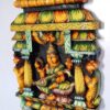 Saraswathi Statue Kavadi Wall Panel Solid Wood Handmade Saraswathi Wall Hanging Sculpture Home Temple Gopuram Pooja Decor Ready for Shipping