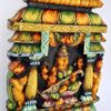 Saraswathi Statue Kavadi Wall Panel Solid Wood Handmade Saraswathi Wall Hanging Sculpture Home Temple Gopuram Pooja Decor Ready for Shipping