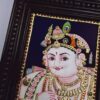 Krishna Tanjore Painting with Frame 22K Gold Foils Teakwood Framed Painting Housewarming Gift Pooja Room Décor Ready to Ship