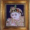 Krishna Tanjore Painting with Frame 22K Gold Foils Teakwood Framed Painting Housewarming Gift Pooja Room Décor Ready to Ship