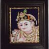 Krishna Tanjore Painting with Frame 22K Gold Foils Teakwood Framed Painting Housewarming Gift Pooja Room Décor Ready to Ship