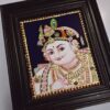 Krishna Tanjore Painting with Frame 22K Gold Foils Teakwood Framed Painting Housewarming Gift Pooja Room Décor Ready to Ship